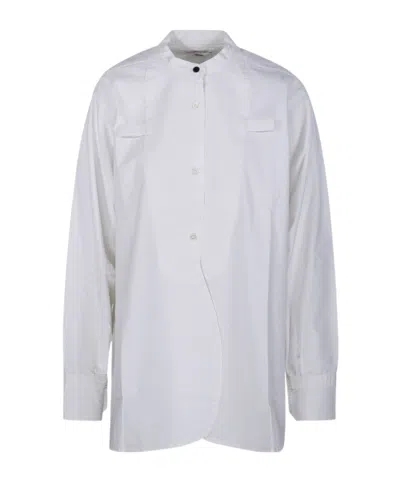 Victoria Beckham Round-necked Button Shirt In White