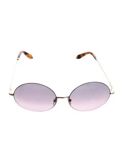 Pre-owned Victoria Beckham Round Tinted Sunglasses In Brown