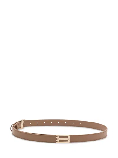 Victoria Beckham Rounded Buckle Belt In Dovegrey