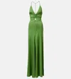 Victoria Beckham V-neck Ruched Cami Gown In Black