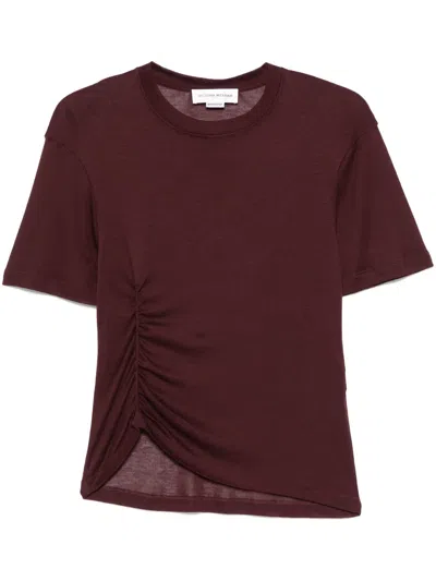 Victoria Beckham Ruched-detail T-shirt In Red