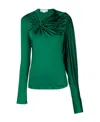 Victoria Beckham Draped Detail Asymmetric Button Sweater