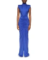 Victoria Beckham Ruched Jersey Column Gown In Royal Blue