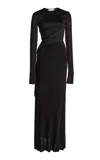 Victoria Beckham Ruched Jersey Gown In Black