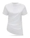 Victoria Beckham Asymmetrical White Cotton T-shirt  In White