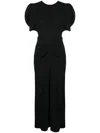 Victoria Beckham Womens Black Slim-fit Ruched Stretch-woven Maxi Dress In Black