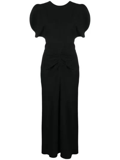 Victoria Beckham Black Viscose Midi Dress