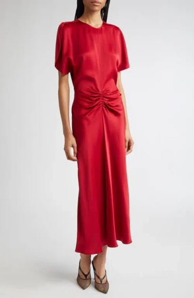 VICTORIA BECKHAM VICTORIA BECKHAM RUCHED WAIST MIDI DRESS
