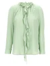 Victoria Beckham Ruffled Crepe De Chine Shirt