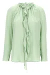Victoria Beckham Ruffled Crepe De Chine Shirt