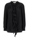 Victoria Beckham Shirt With Ruffles In Black