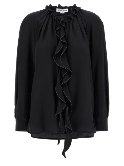 Victoria Beckham 'ruffle' Blouse In Black