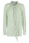 Victoria Beckham Ruffled Crepe De Chine Shirt