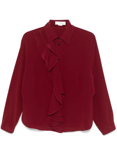 Victoria Beckham Silk Shirt In Dark Pink