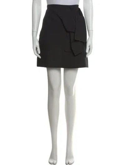 Pre-owned Victoria Beckham Ruffle Embellishment Mini Skirt In Black