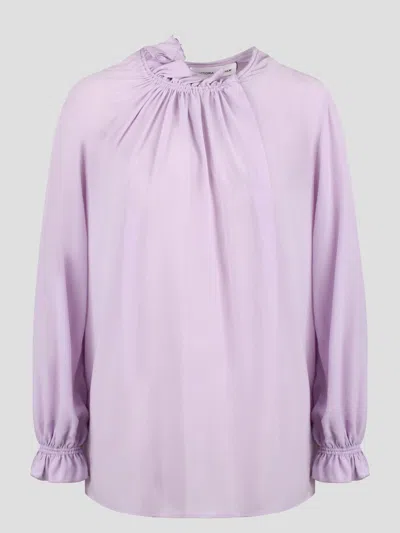 Victoria Beckham Ruffled Blouse In Purple