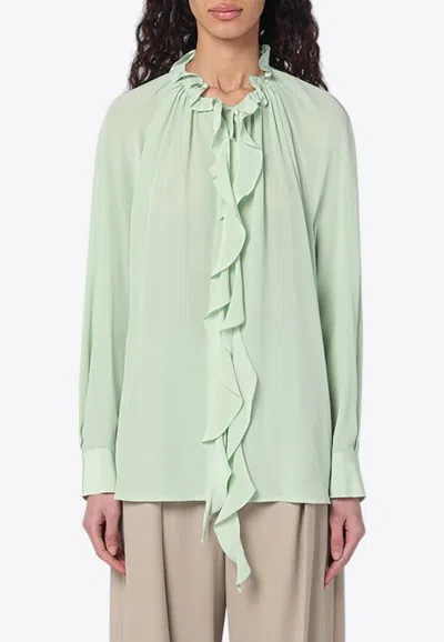 VICTORIA BECKHAM RUFFLED BUTTONED SHIRT