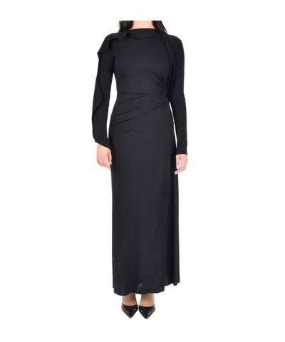 Victoria Beckham Ruffled-detail Maxi Dress In Black