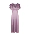 Victoria Beckham Women's V-neck Ruffle Midi Dress In Pink