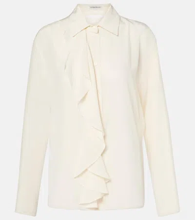VICTORIA BECKHAM RUFFLED SILK BLOUSE