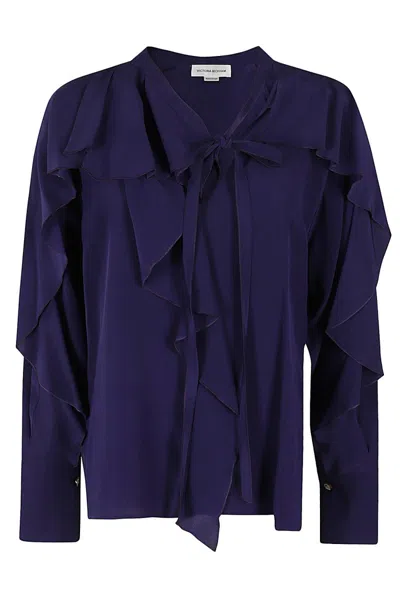 VICTORIA BECKHAM VICTORIA BECKHAM RUFFLED SILK ROMANTIC BLOUSE