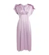 Victoria Beckham Women's V-neck Ruffle Midi Dress In Purple