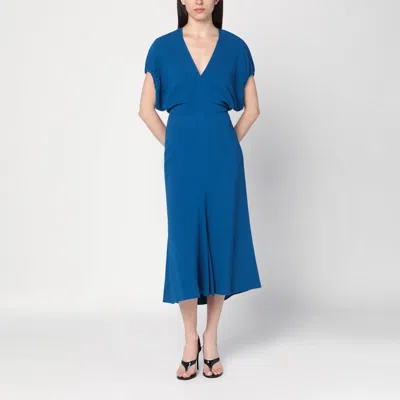 Victoria Beckham Sapphire Blue Midi Dress Women
