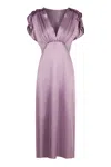 Victoria Beckham Women's V-neck Ruffle Midi Dress