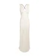 Victoria Beckham Gathered Open-back Crêpe Satin Gown In Ivory