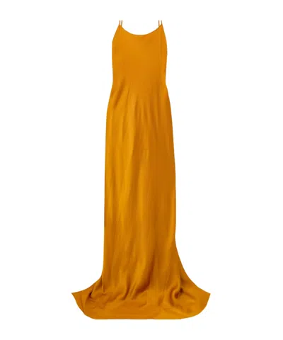 Victoria Beckham Satin Gown In Orange