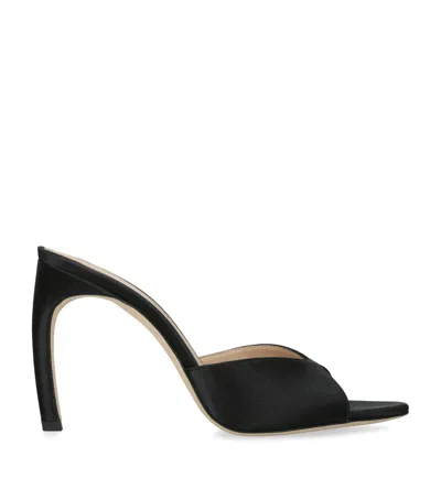 Victoria Beckham Satin Harlow Heeled Mules 100 In Black