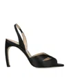 Victoria Beckham Satin Harlow Mask Slingback Heels 100 In Black