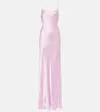 Victoria Beckham Satin Maxi Slip Dress In Pink