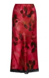 Victoria Beckham Satin Midi Skirt In Multi