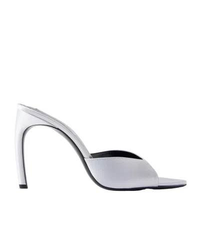Victoria Beckham Harlow Open Toe Mules Magnesium In Silver