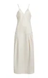 Victoria Beckham Satin Paneled Maxi Slip Dress In Ivory