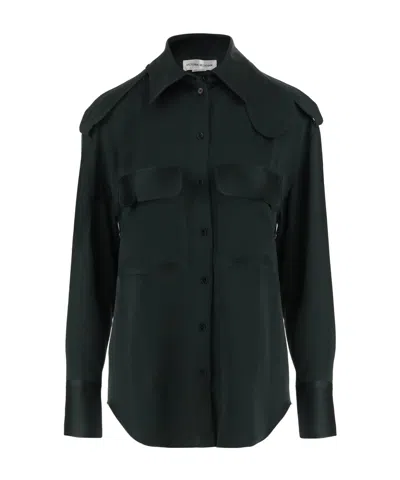 Victoria Beckham Satin Shirt In Black