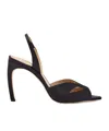 Victoria Beckham Satin Harlow Mask Slingback Heels 100 In Black