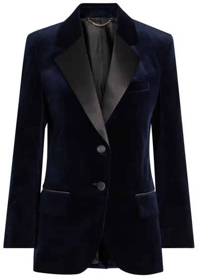 Victoria Beckham Single-breasted Velvet Tuxedo Jacket In Multi