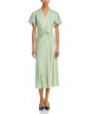 Victoria Beckham Women's Gathered V-neck Midi Dress In Jade