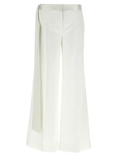 Victoria Beckham Satin Waistband Pants White