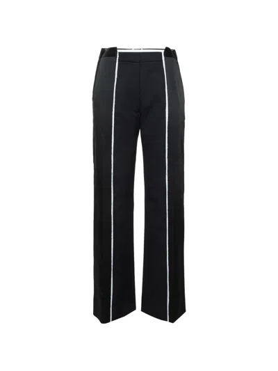 Pre-owned Victoria Beckham Satin-trim Trousers In Black