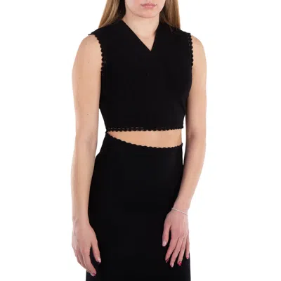 Victoria Beckham Scallop Trim Tank Top In Black