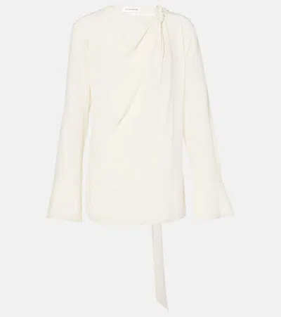 Victoria Beckham Scarf-detail Silk Blouse In White