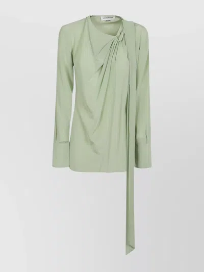 Victoria Beckham Scarf Top Featuring Twisted Detail In Jade