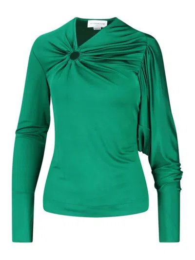 Victoria Beckham Draped Top In Green