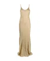 Victoria Beckham Metallic Ribbed-knit Maxi Dress In Nude