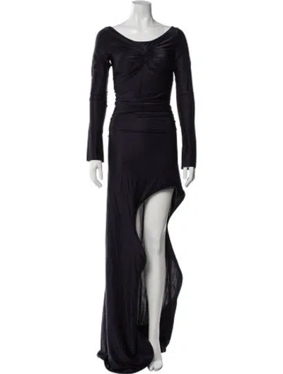 Pre-owned Victoria Beckham Scoop Neck Long Dress In Purple