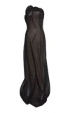 Victoria Beckham Sculpted Mesh Jersey Gown In Black