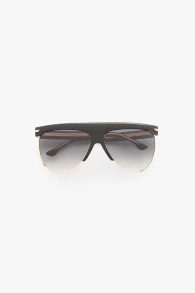 Victoria Beckham Sculpted Metal And Acetate Sunglasses With Flat Top